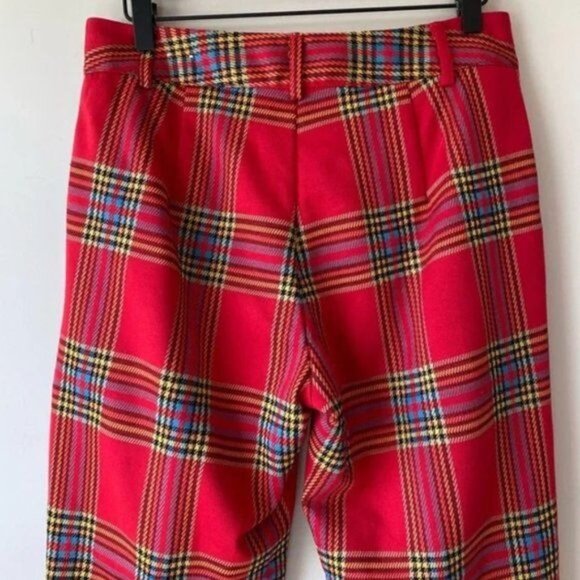 J. McLaughlin Red Plaid Tartan Hattie Jacquard Pants Women's Size 10 New without - Picture 6 of 11